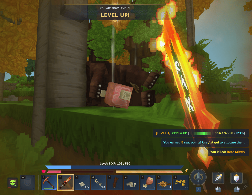 experience avec le mods rpg leveling de  hytale